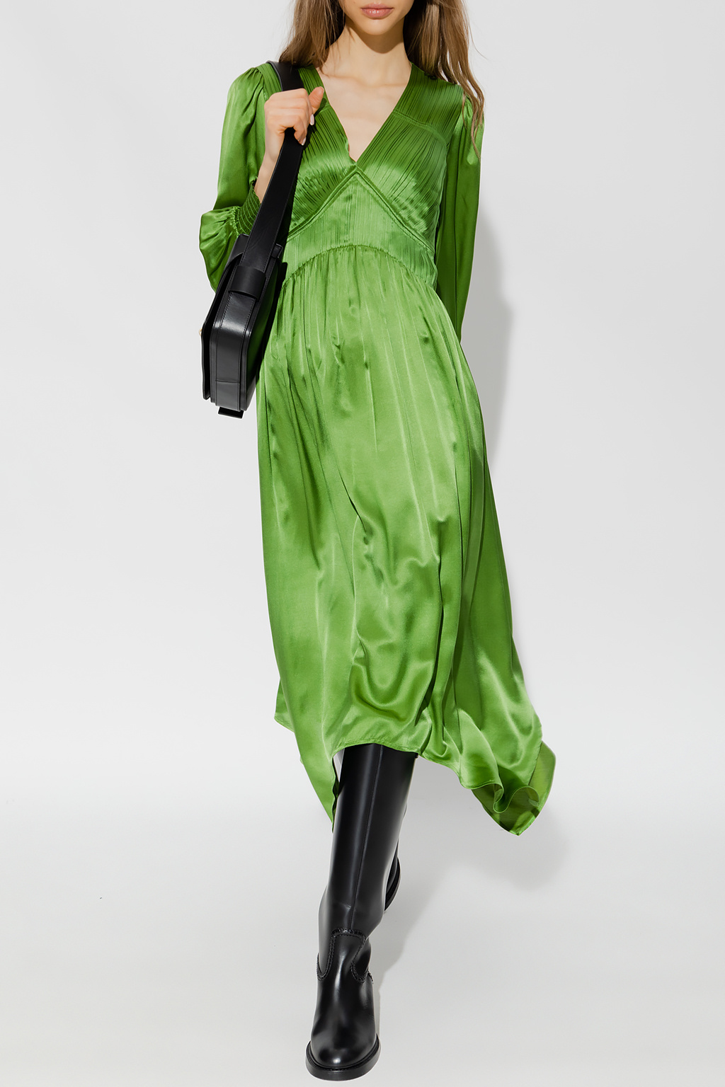 Green 'Estelle' satin dress AllSaints - Vitkac TW